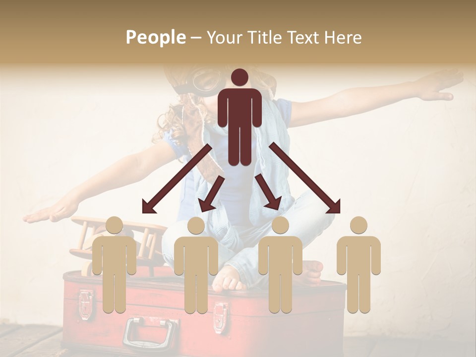 A Little Girl Sitting On Top Of A Suitcase PowerPoint Template