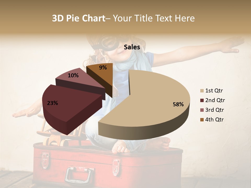 A Little Girl Sitting On Top Of A Suitcase PowerPoint Template
