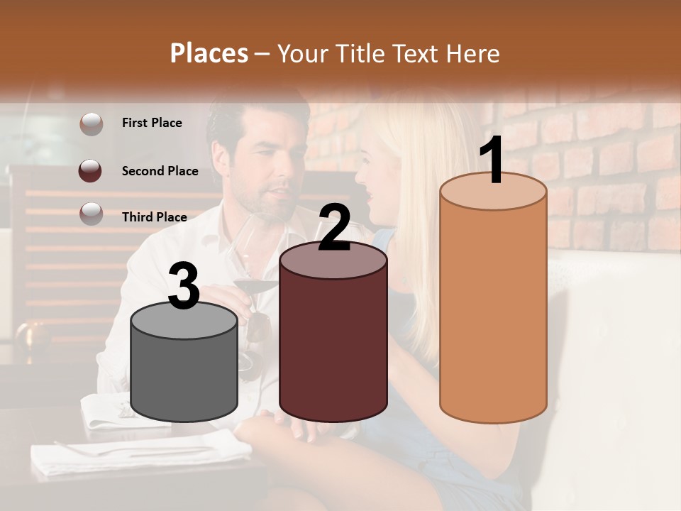 A Man And Woman Sitting At A Table Drinking Wine PowerPoint Template