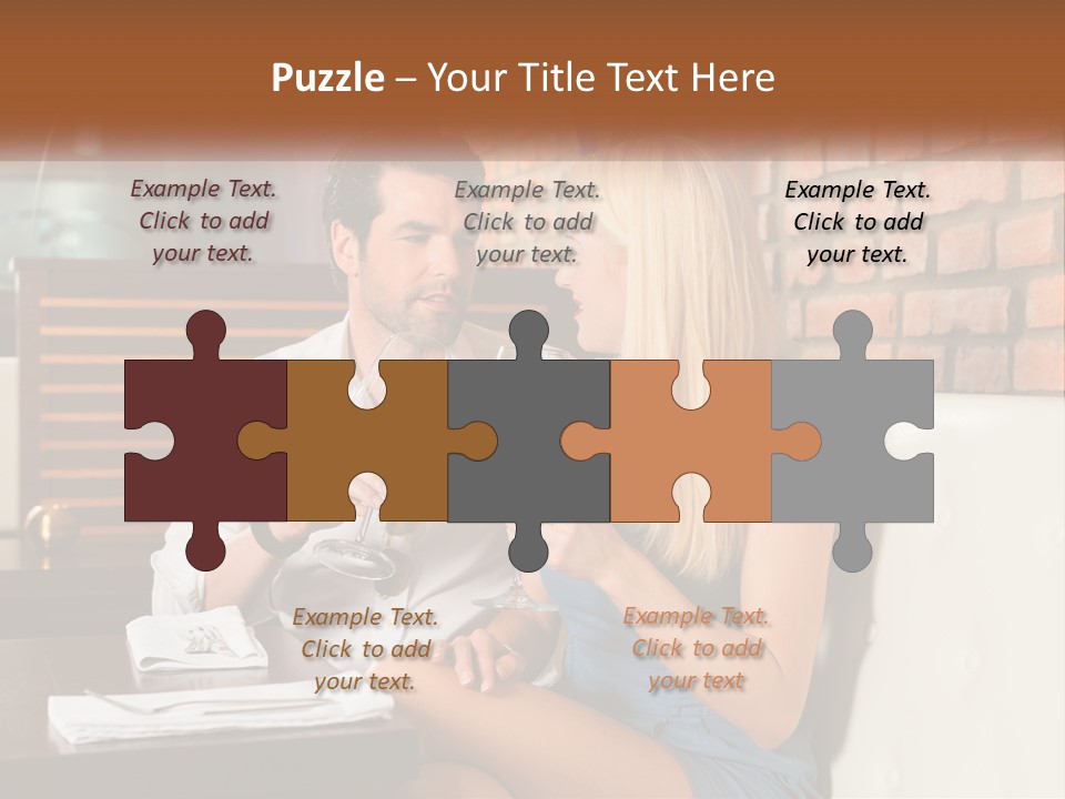 A Man And Woman Sitting At A Table Drinking Wine PowerPoint Template