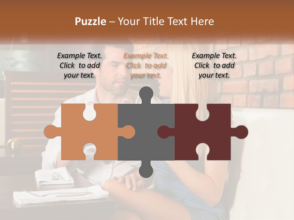 A Man And Woman Sitting At A Table Drinking Wine PowerPoint Template