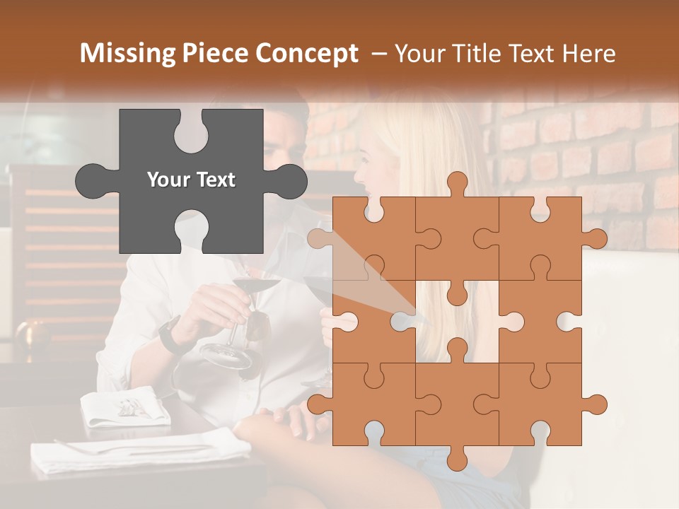 A Man And Woman Sitting At A Table Drinking Wine PowerPoint Template