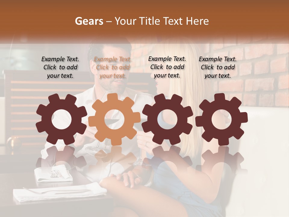 A Man And Woman Sitting At A Table Drinking Wine PowerPoint Template