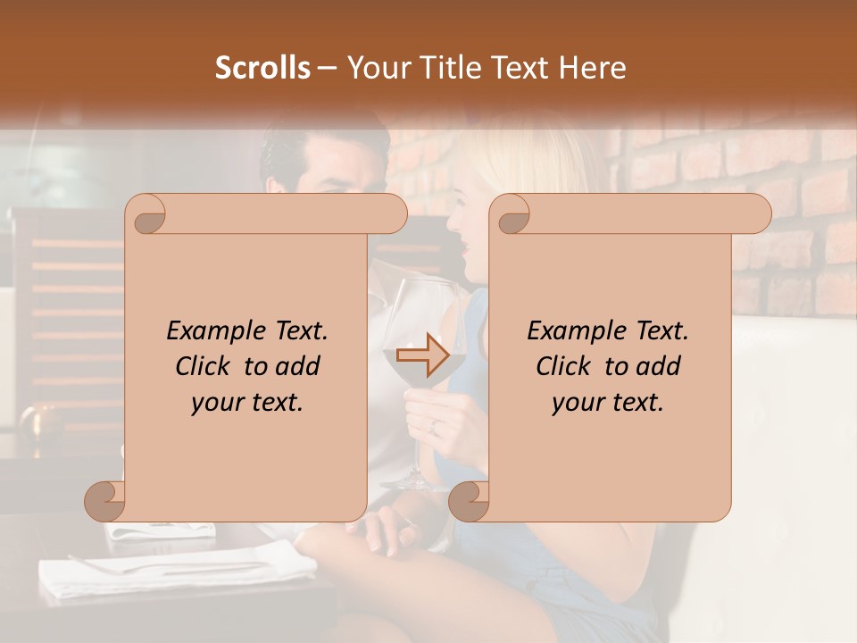 A Man And Woman Sitting At A Table Drinking Wine PowerPoint Template