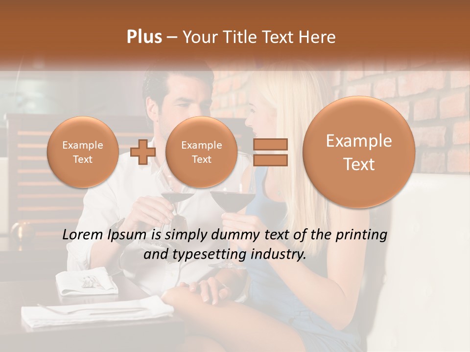 A Man And Woman Sitting At A Table Drinking Wine PowerPoint Template