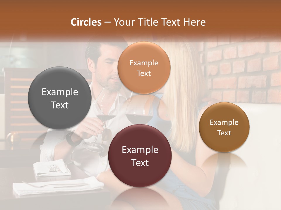 A Man And Woman Sitting At A Table Drinking Wine PowerPoint Template