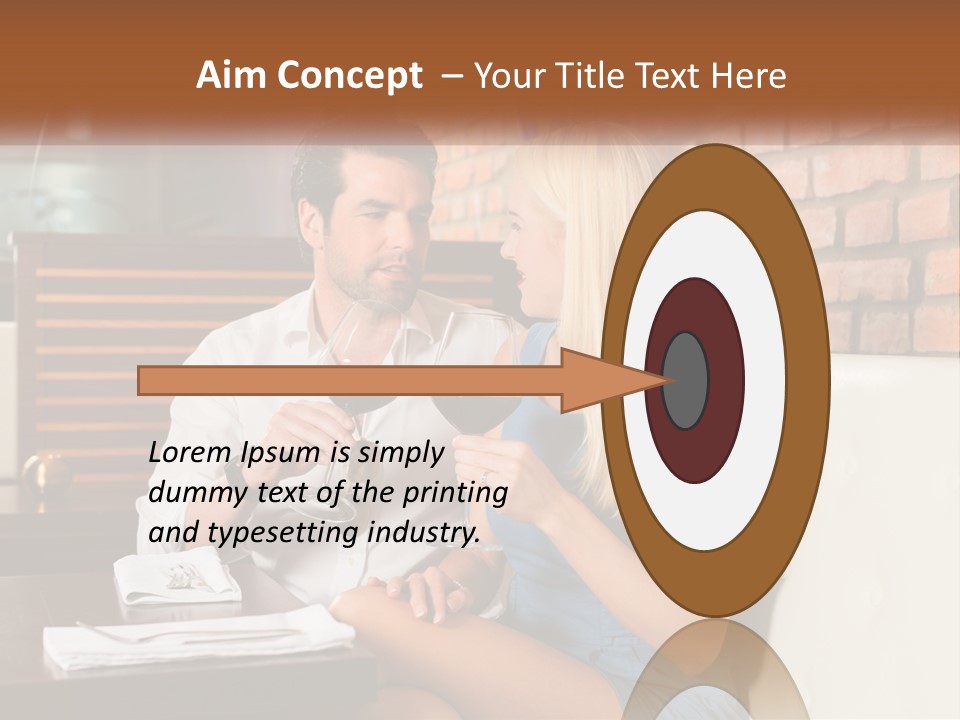 A Man And Woman Sitting At A Table Drinking Wine PowerPoint Template