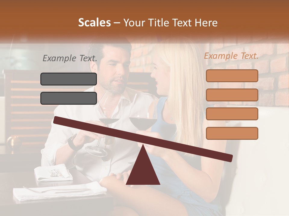 A Man And Woman Sitting At A Table Drinking Wine PowerPoint Template