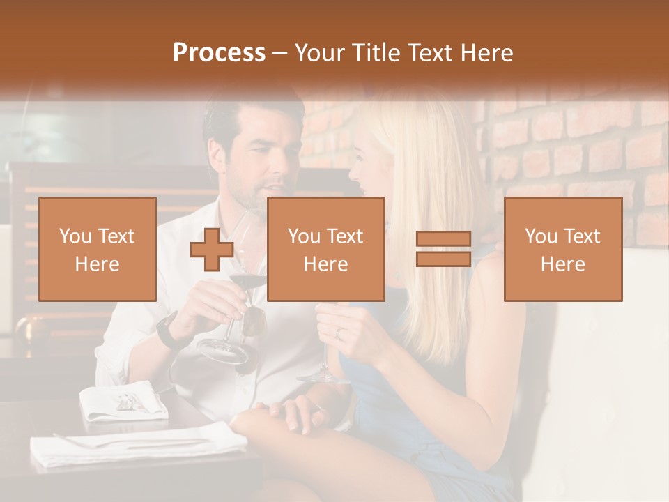 A Man And Woman Sitting At A Table Drinking Wine PowerPoint Template