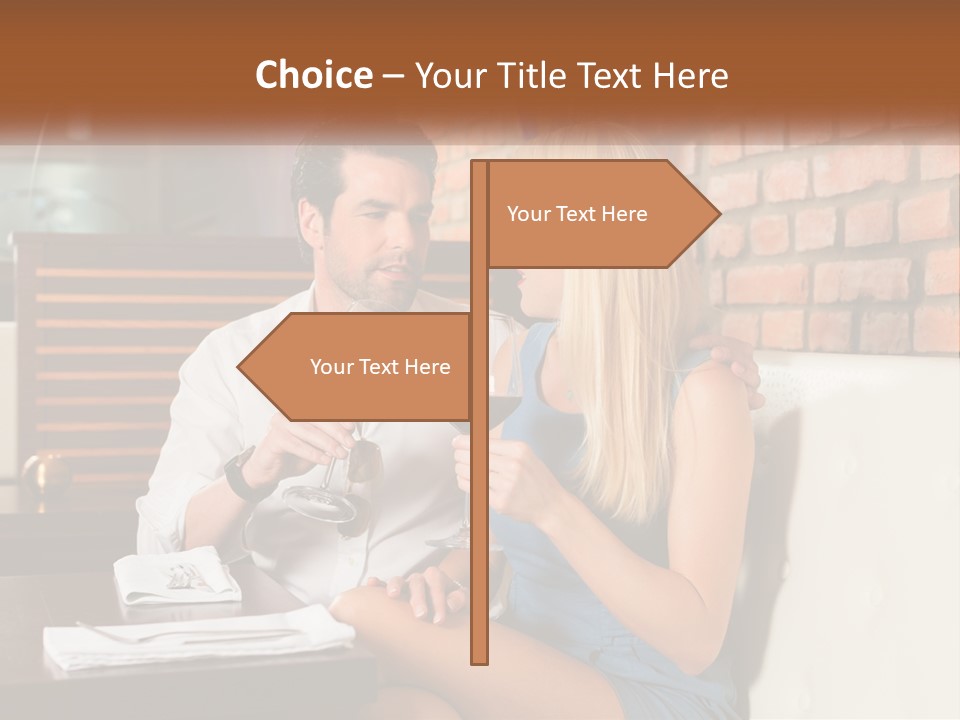 A Man And Woman Sitting At A Table Drinking Wine PowerPoint Template