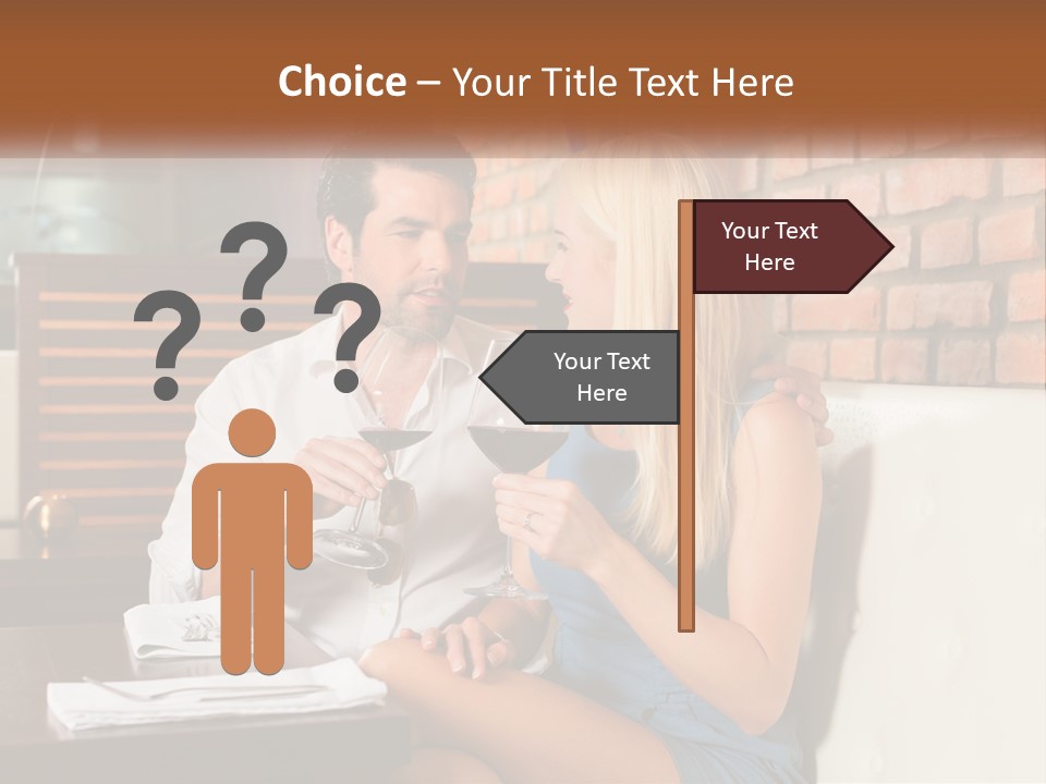 A Man And Woman Sitting At A Table Drinking Wine PowerPoint Template