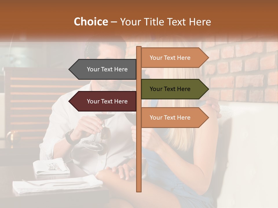 A Man And Woman Sitting At A Table Drinking Wine PowerPoint Template