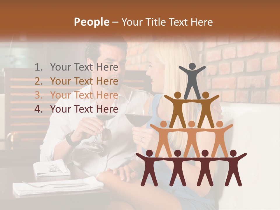 A Man And Woman Sitting At A Table Drinking Wine PowerPoint Template