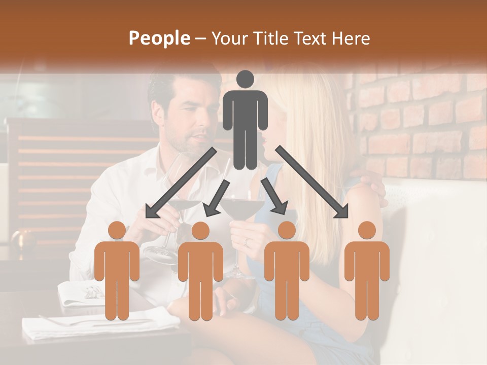 A Man And Woman Sitting At A Table Drinking Wine PowerPoint Template