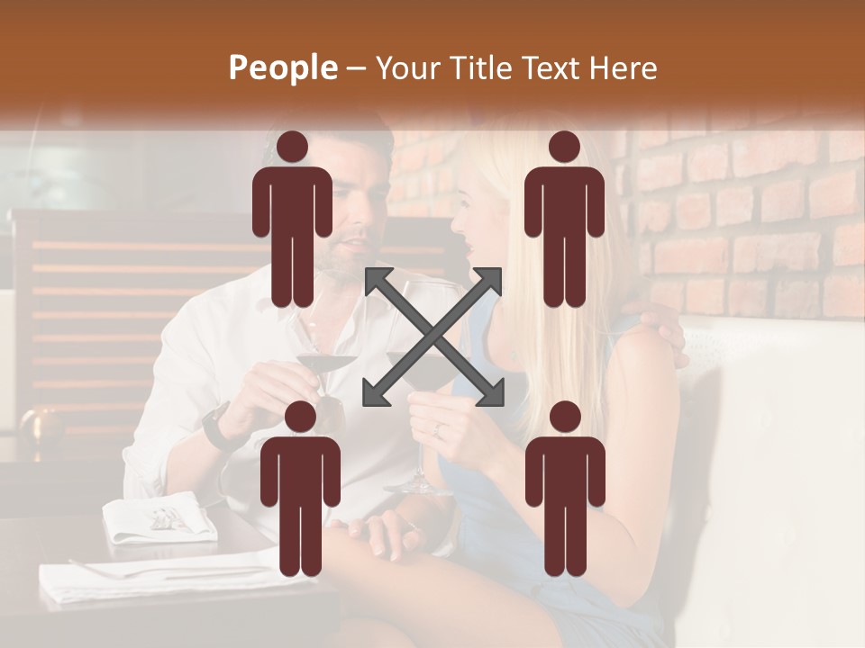 A Man And Woman Sitting At A Table Drinking Wine PowerPoint Template