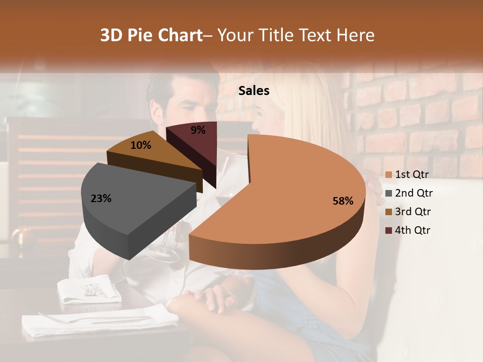 A Man And Woman Sitting At A Table Drinking Wine PowerPoint Template