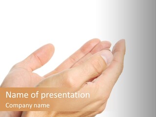 A Person Holding Their Hands Together With A White Background PowerPoint Template