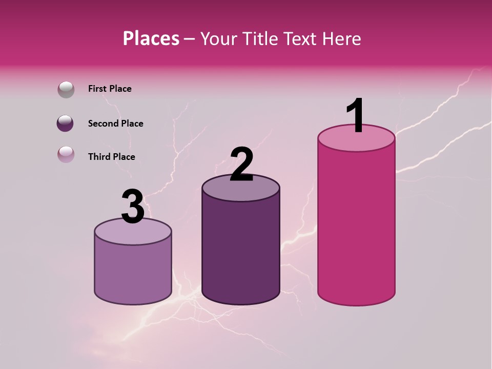 A Purple And Black Background With Lightning PowerPoint Template