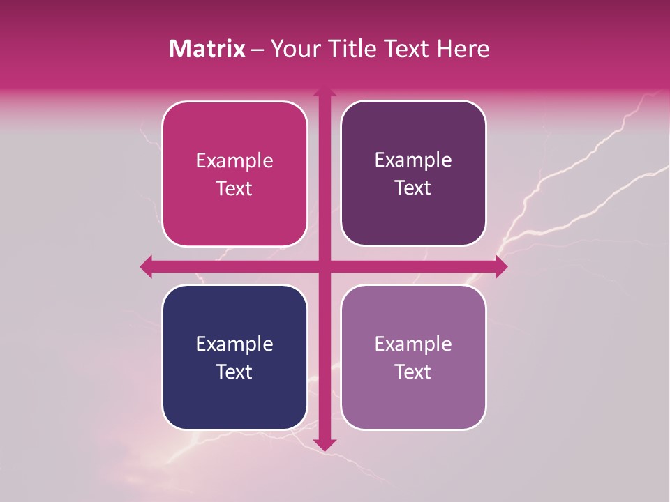 A Purple And Black Background With Lightning PowerPoint Template