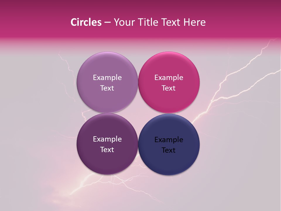 A Purple And Black Background With Lightning PowerPoint Template