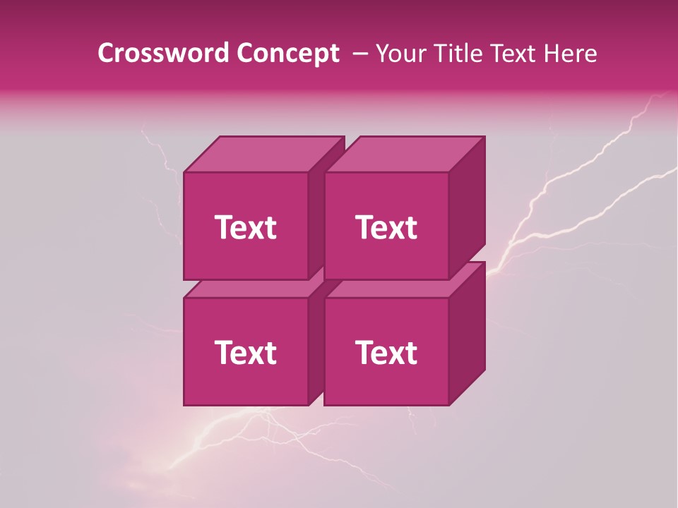 A Purple And Black Background With Lightning PowerPoint Template