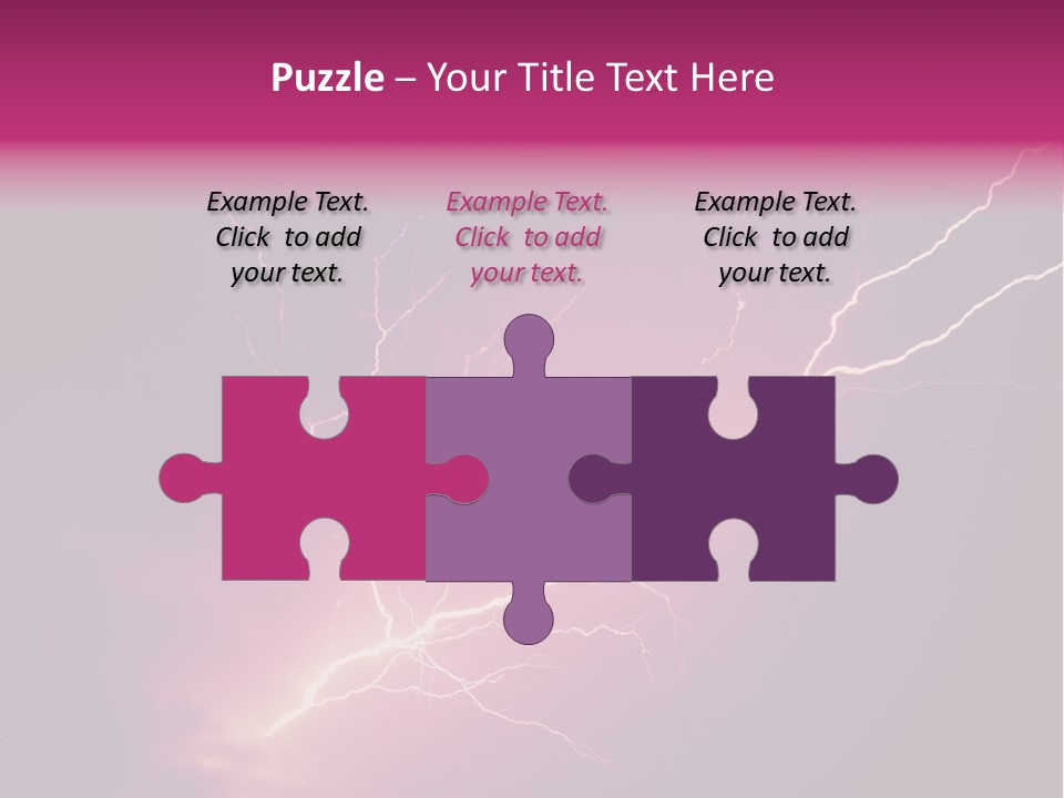 A Purple And Black Background With Lightning PowerPoint Template