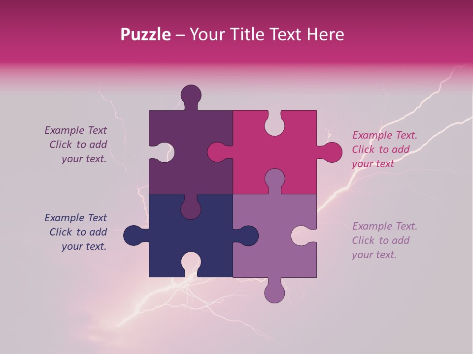 A Purple And Black Background With Lightning PowerPoint Template