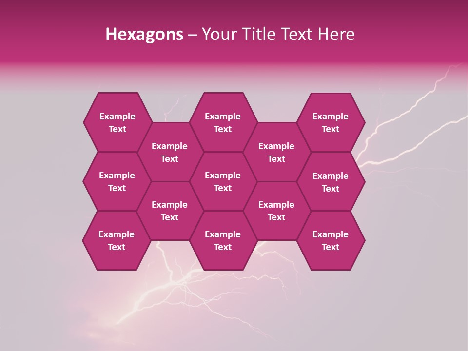 A Purple And Black Background With Lightning PowerPoint Template