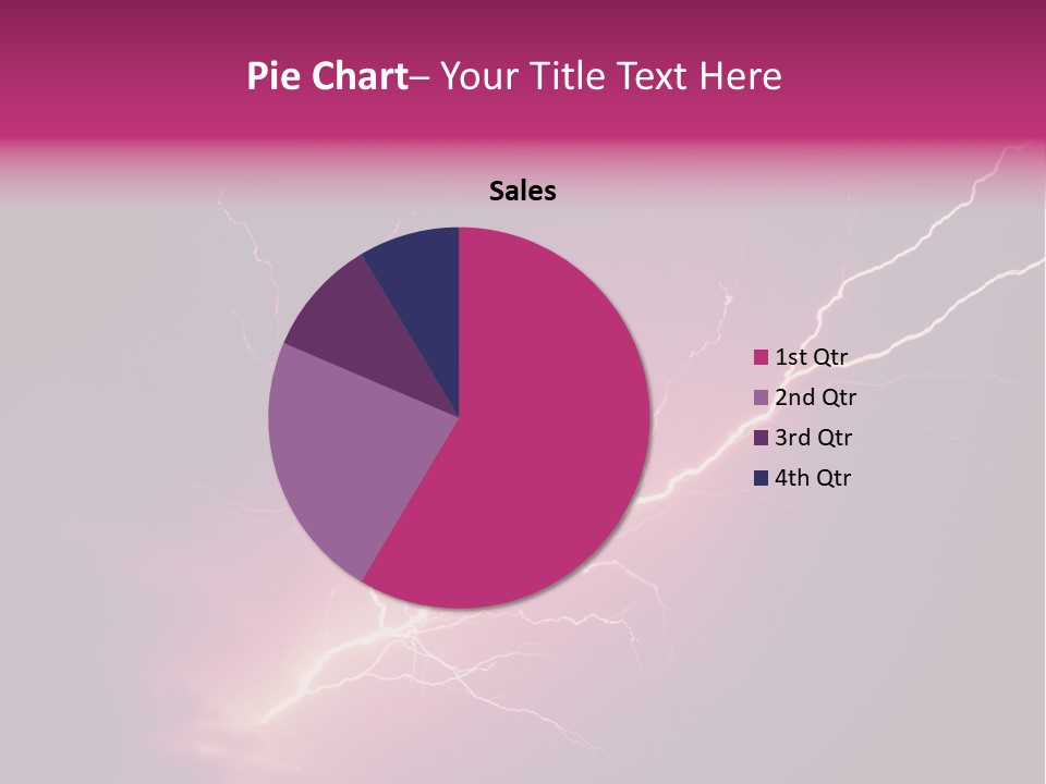 A Purple And Black Background With Lightning PowerPoint Template