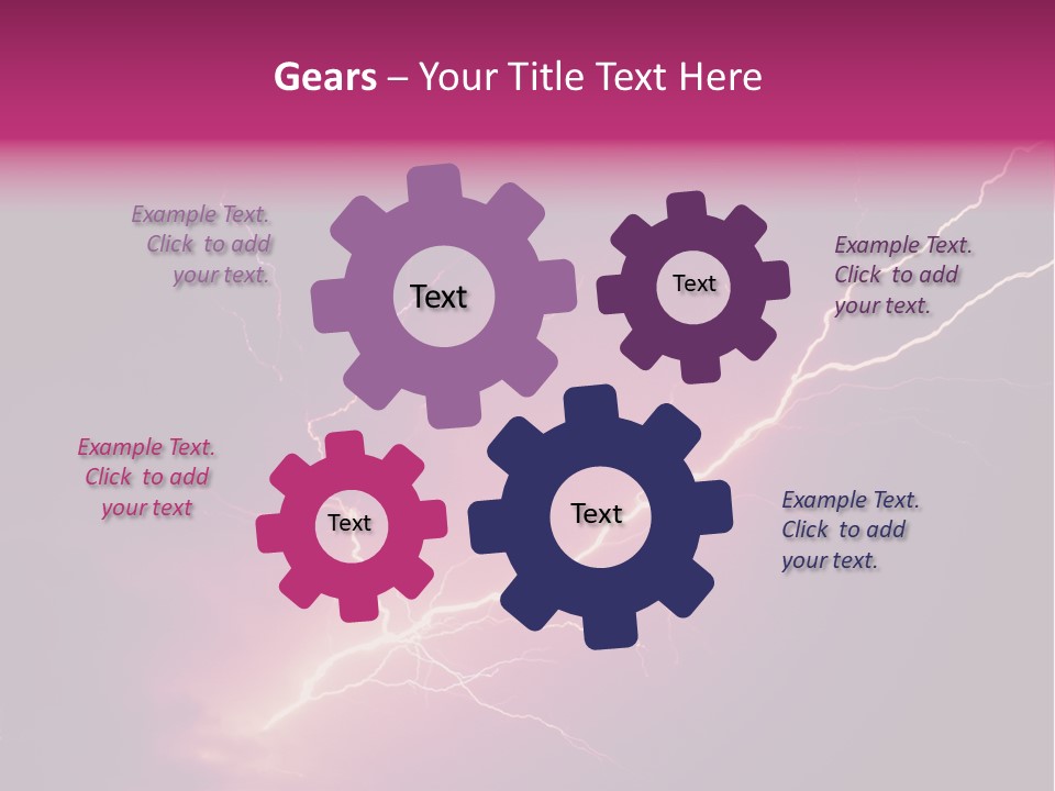 A Purple And Black Background With Lightning PowerPoint Template