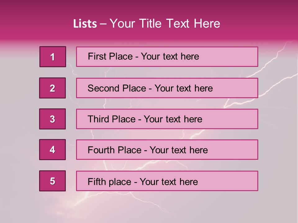A Purple And Black Background With Lightning PowerPoint Template