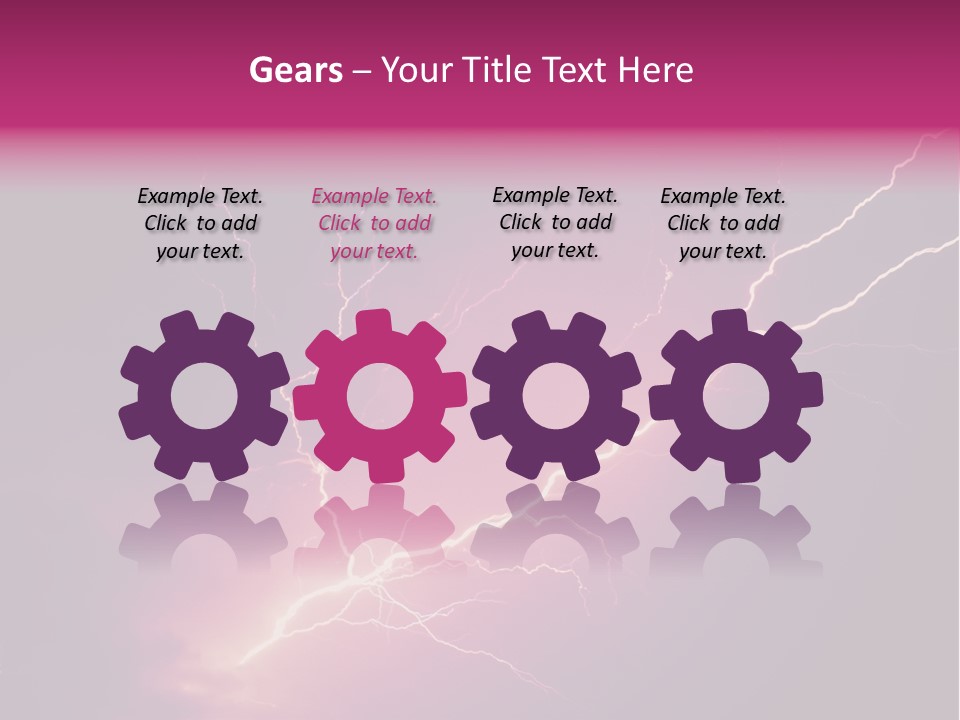 A Purple And Black Background With Lightning PowerPoint Template