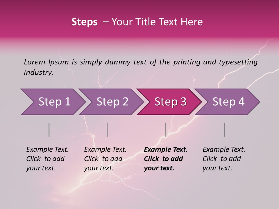 A Purple And Black Background With Lightning PowerPoint Template