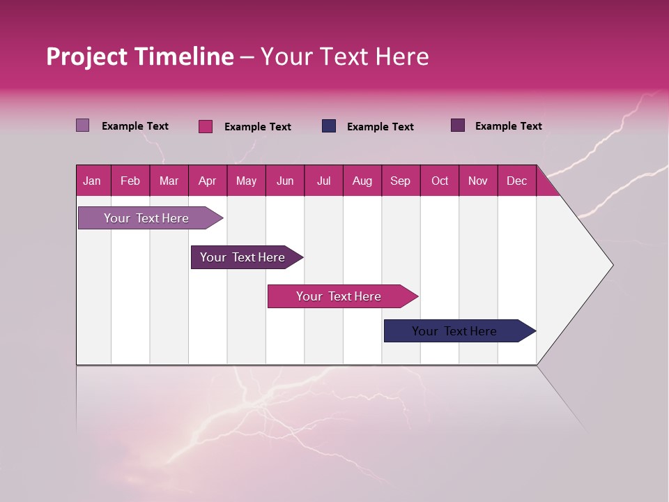A Purple And Black Background With Lightning PowerPoint Template