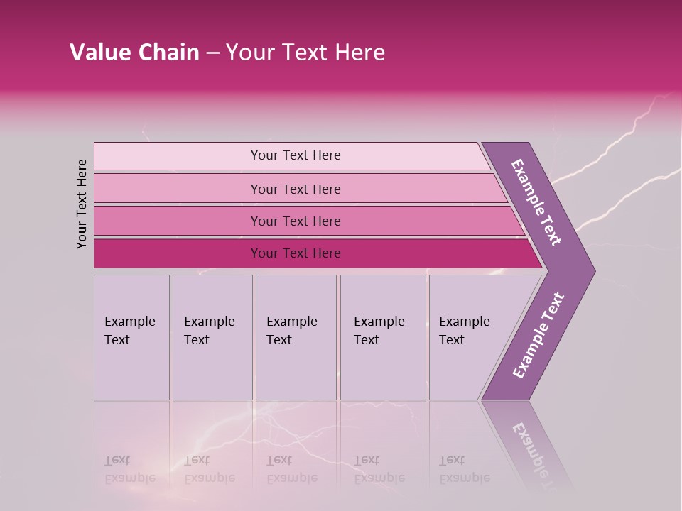 A Purple And Black Background With Lightning PowerPoint Template