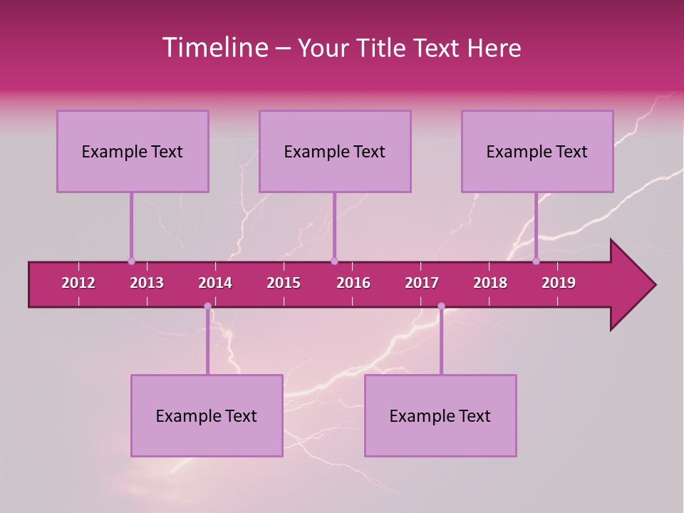 A Purple And Black Background With Lightning PowerPoint Template