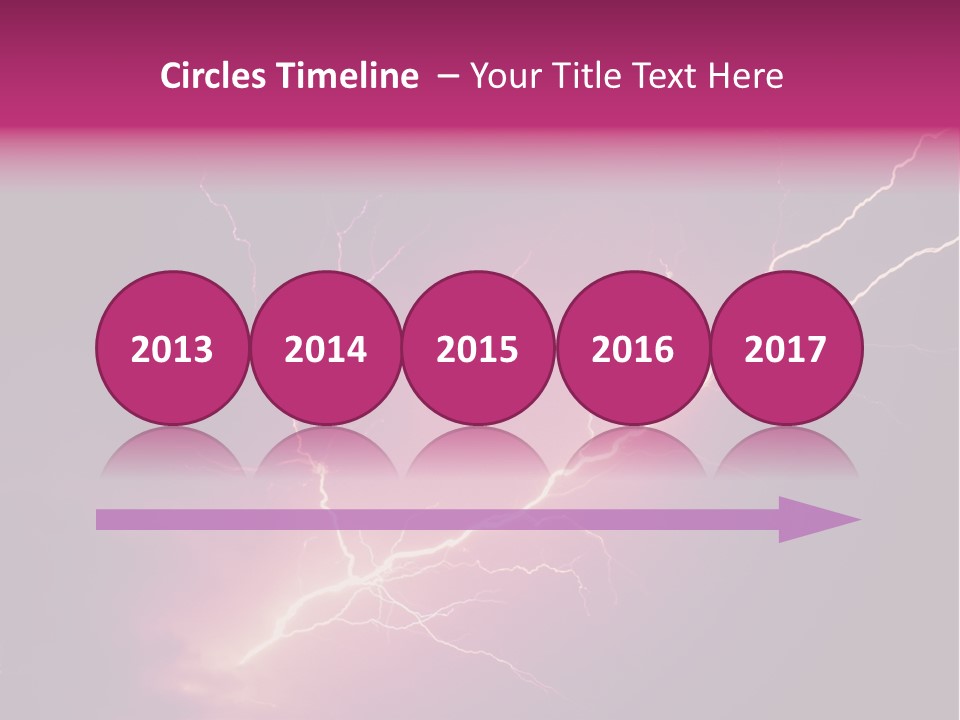 A Purple And Black Background With Lightning PowerPoint Template