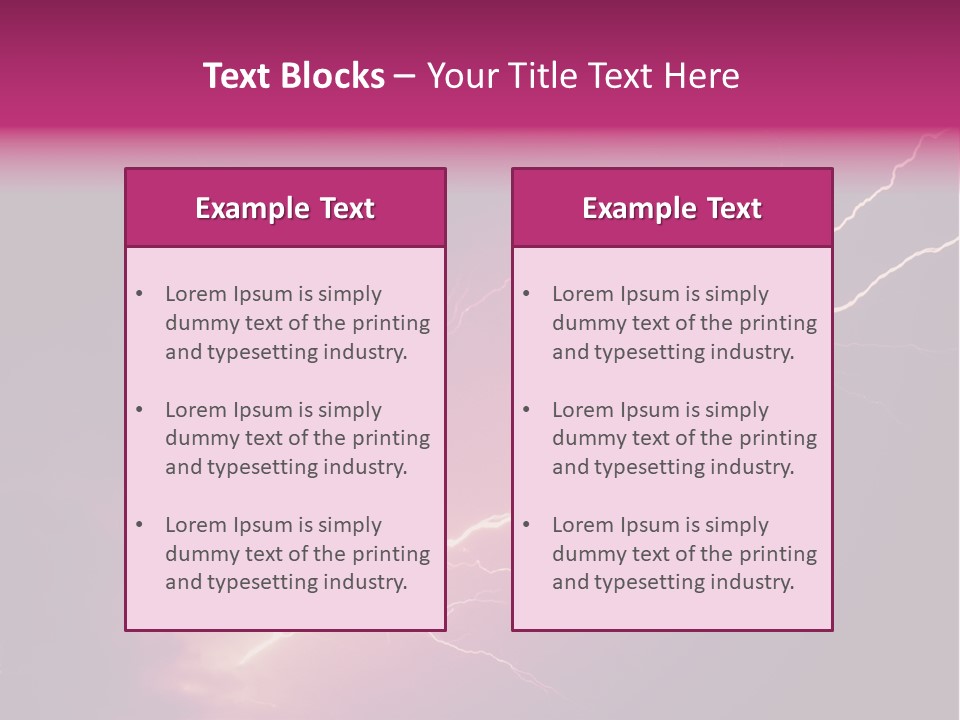 A Purple And Black Background With Lightning PowerPoint Template