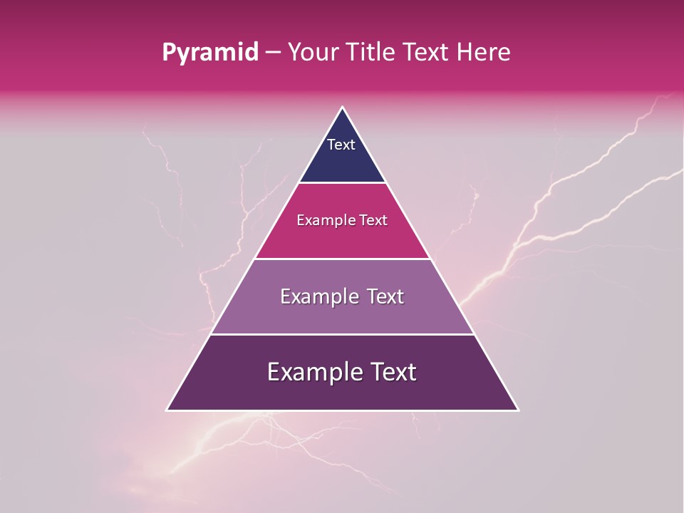 A Purple And Black Background With Lightning PowerPoint Template