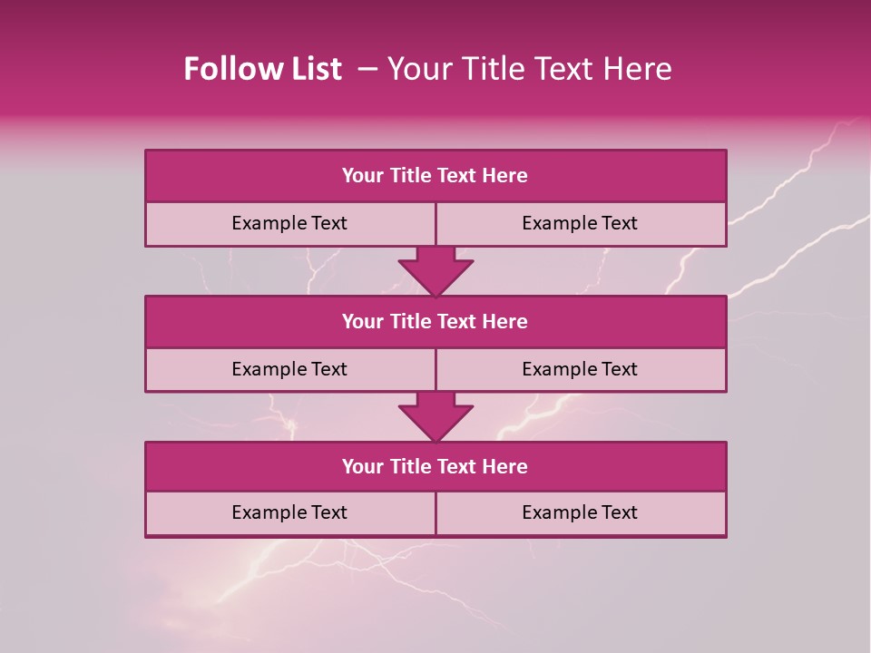 A Purple And Black Background With Lightning PowerPoint Template