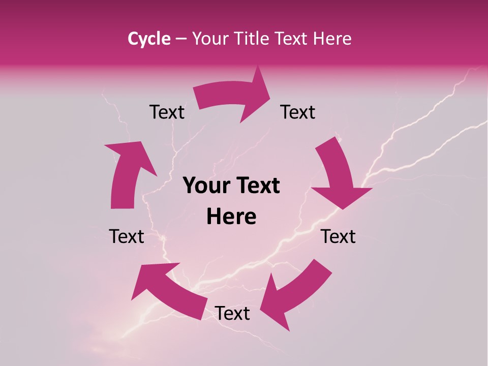 A Purple And Black Background With Lightning PowerPoint Template