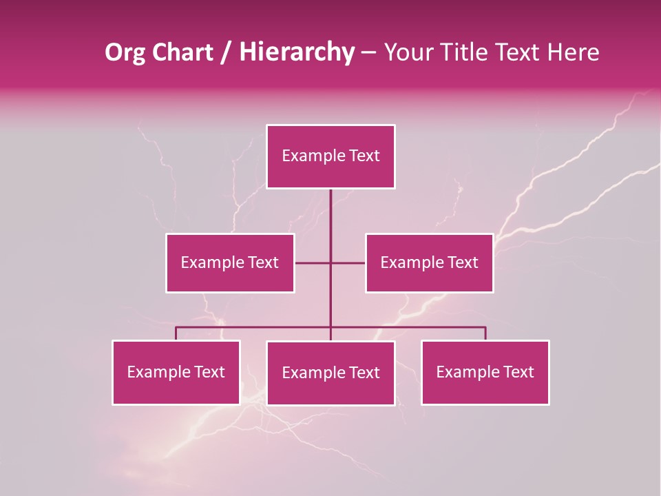 A Purple And Black Background With Lightning PowerPoint Template