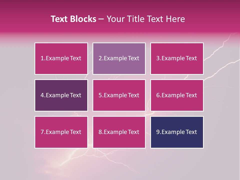 A Purple And Black Background With Lightning PowerPoint Template