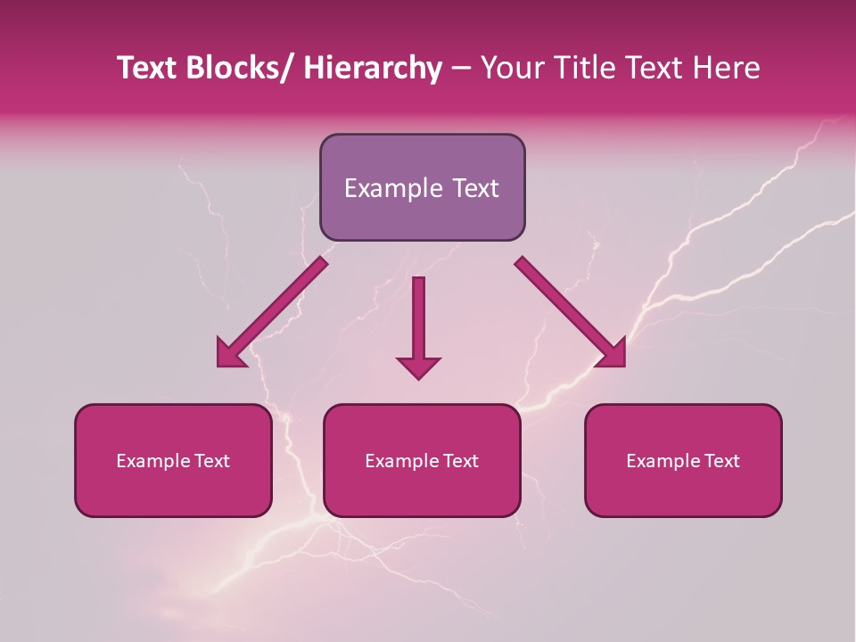 A Purple And Black Background With Lightning PowerPoint Template
