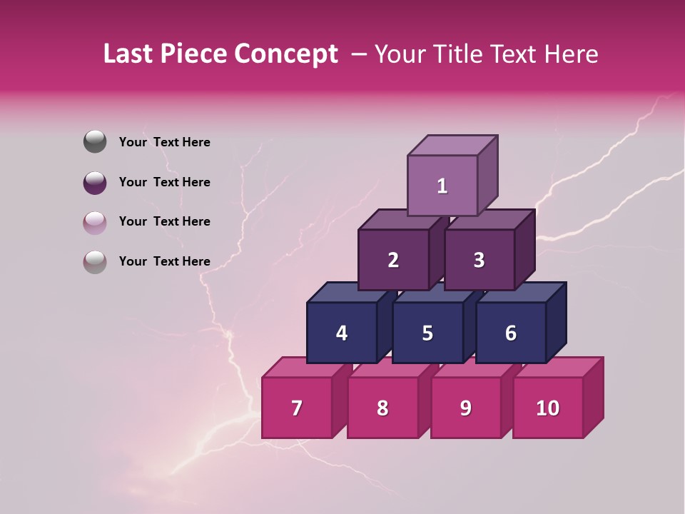 A Purple And Black Background With Lightning PowerPoint Template