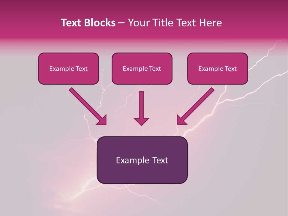 A Purple And Black Background With Lightning PowerPoint Template