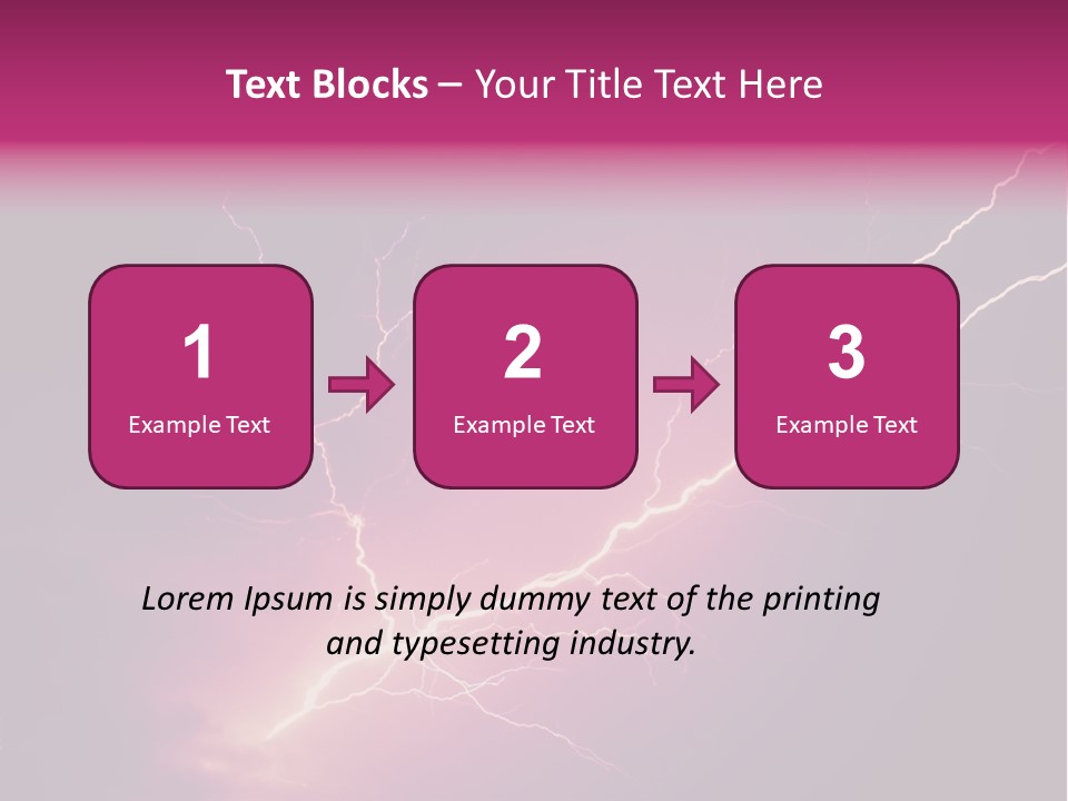A Purple And Black Background With Lightning PowerPoint Template