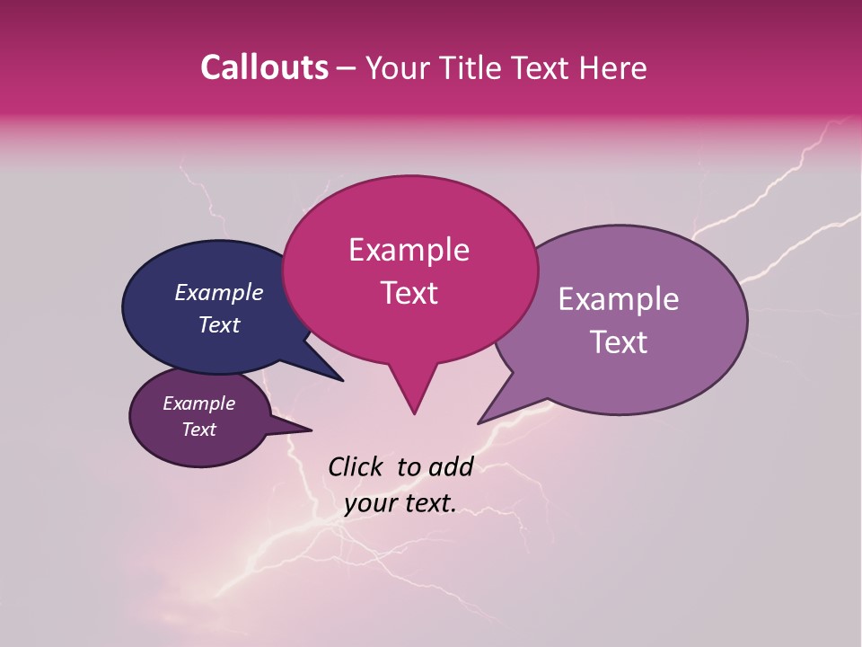 A Purple And Black Background With Lightning PowerPoint Template