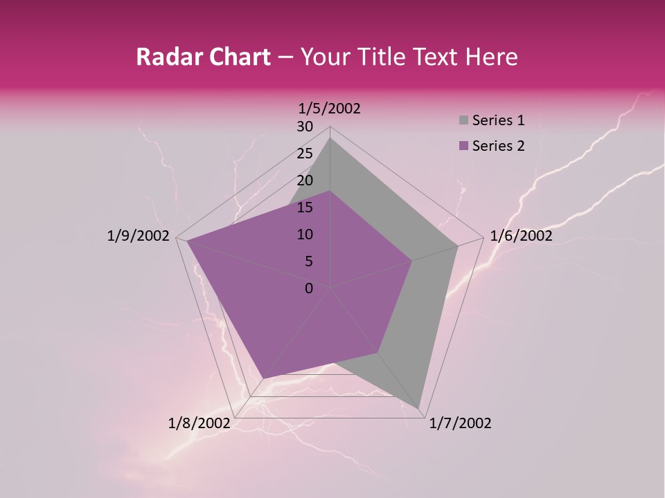 A Purple And Black Background With Lightning PowerPoint Template