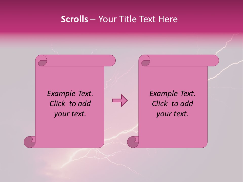 A Purple And Black Background With Lightning PowerPoint Template